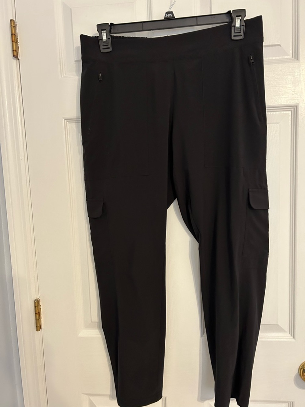 Athleta Black Nylon Cargo Pocket Pull-On Pants